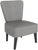 PAPERFLOW Fauteuil visiteur Brighton, simili cuir, gris
