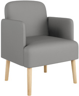 PAPERFLOW Fauteuil visiteur Brooks, simili cuir, gris