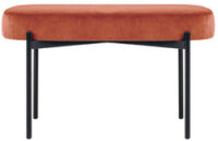 PAPERFLOW Banc oval GAIA, taille M, habillage velours