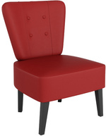 PAPERFLOW Fauteuil visiteur Brighton, simili cuir, rouge