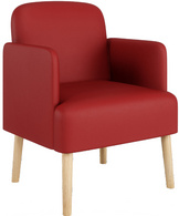 PAPERFLOW Fauteuil visiteur Brooks, simili cuir, rouge