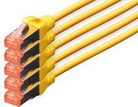DIGITUS Câble patch Cat. 6, S/FTP, 10,0 m, set de 5, jaune