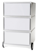 PAPERFLOW Caisson mobile "easyBox", 3 tiroirs, blanc / blanc