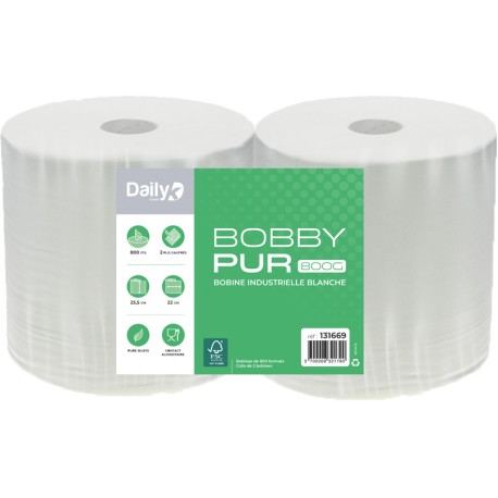 Bobine pure blanche BOBBYPUR 800G Dailyk Start - Lot de 2