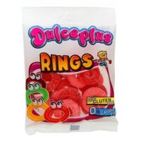 DULCEPLUS BONBONS ANNEAUX FRAISE ACIDES HALAL SANS GLUTEN 100G