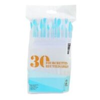 FOURCHETTES TRANSPARENTES EN PLASTIQUE REUTILISABLE 18CM x30
