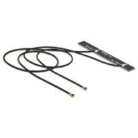 Antenne Doppel WLAN MHF® 4L Stecker WiFi 6 802.11 2 x 25 cm PCB internKlebemontage Delock