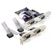 IO Delock PCIe 4x seriell RS-232 LP inkl. Low-Profile Slotblech