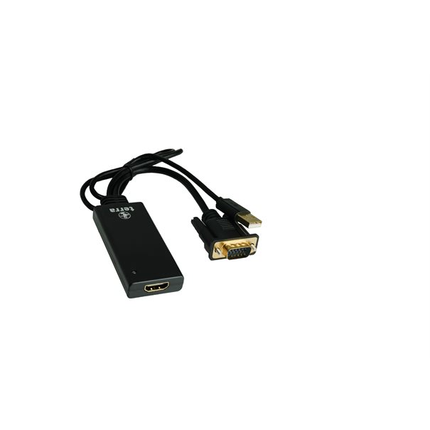 TERRA VGA zu HDMI Adapter mit Audio schwarz/black USB Typ-A Anschluss