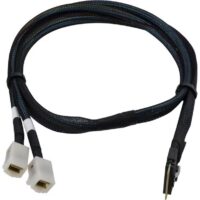 Adaptec Kabel 1x SFF8654 x8 -> 2x SFF8643 x4 (SMC) NVMe intern 0.8m Kabel SlimSAS -> MiniSASHD für NVMe Laufwerke