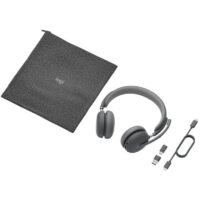 Logitech Headset Zone Wireless 2 (UC version) ANC 2.0 USB BT graphite USB-C-Empfänger, USB-A-Adapter, Bluetooth 5.2