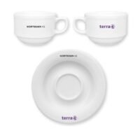 Set 6 tasses TERRA en porcelaine + sous-tasses