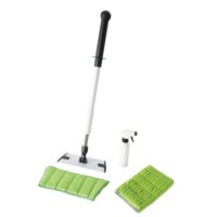 Kit nettoyage vitres : gant, bandeau, support, manche, pulvérisateur