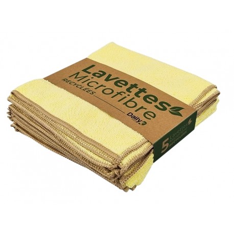 Lavette microfibre 38X38cm recyclée DAILY K GREEN - Lot de 5 – Image 3