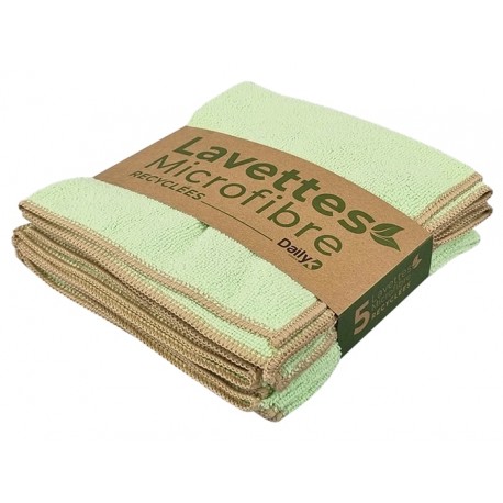 Lavette microfibre 38X38cm recyclée DAILY K GREEN - Lot de 5 – Image 5