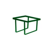 Support époxy vert porte-poubelle 25l