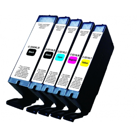 PACK 5 CARTOUCHES COMPATIBLE CANON PGI550/CLI551XL-REMPLACE 6431B004/6509B008 N/N/C/M/J – Image 2