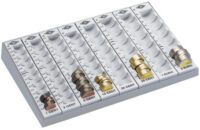 WEDO Monnayeur monobloc avec 8 rangées amovibles, gris