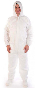 HYGOSTAR Combinaison PP avec capuche, XXL, blanc