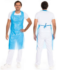 HYGONORM Tablier LDPE usage unique, bouchardé, bleu