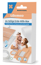 Lifemed Kit de pansements de premiers secours, 64 pièces