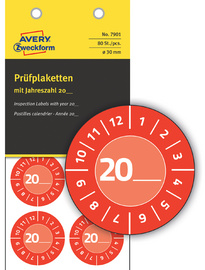 AVERY Zweckform Plaquette de contrôle, 20xx à inscrire, bleu – Image 3