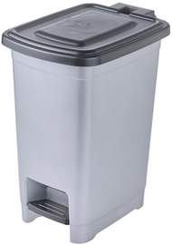 keeeper Poubelle à pédale "olaf", 40 L, PP, light silver