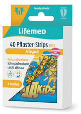 Lifemed Pansement pour enfants "Ninjas", 40, boîte métal