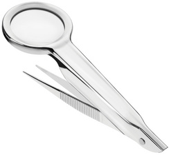 FIRST AID ONLY Pince précelle avec loupe, argent