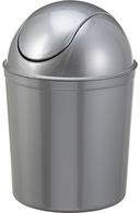 past team Poubelle à couvercle basculant, 5 litres, argent