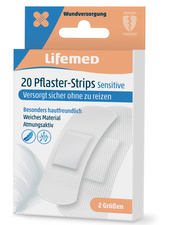 Lifemed Pansements "Sensitive", blanc, pack de 20