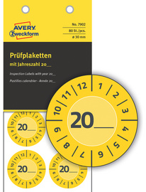 AVERY Zweckform Plaquette de contrôle, 20xx à inscrire, bleu – Image 2