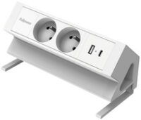 Fellowes Multiprise de table Power Desk 2, type E, blanc