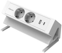 Fellowes Tisch-Steckdosenleiste Power Desk 2, Typ F, weiß