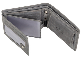 PRIDE&SOUL Portefeuille RFID, format paysage, cuir, gris – Image 3