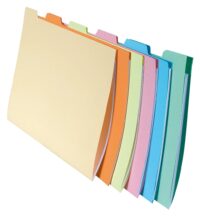 Paquet de 10x6 chemises compartiments a onglets pour tiroir SUPER 210 - 24x32cm - Couleurs assorties