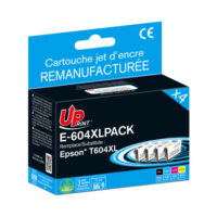 UPRINT PACK 4 CARTOUCHES REMANUFACTUREES EPSON 604XL-REMPLACE C13T10H64010 N/C/M/J