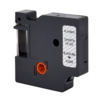 RUBAN POUR ETIQUETEUSE COMPATIBLE DYMO 45010 NOIR SUR TRANSPARENT 12mm x 7M