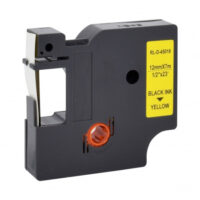 RUBAN POUR ETIQUETEUSE COMPATIBLE DYMO 45018 NOIR SUR JAUNE 12mm x 7M