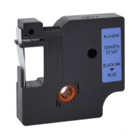 RUBAN POUR ETIQUETEUSE COMPATIBLE DYMO 45016 NOIR SUR BLEU 12mm x 7M