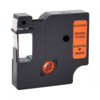RUBAN POUR ETIQUETEUSE COMPATIBLE DYMO 1978367 NOIR SUR ORANGE 12mm x 3M
