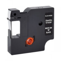 RUBAN POUR ETIQUETEUSE COMPATIBLE DYMO 1978365 BLANC SUR NOIR 12mm x 3M