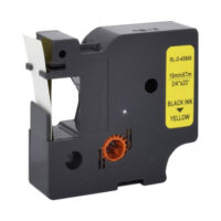 RUBAN POUR ETIQUETEUSE COMPATIBLE DYMO 45808 NOIR SUR JAUNE 19mm x 7M