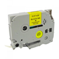 RUBAN POUR ETIQUETEUSE COMPATIBLE AVEC BROTHER TZe 611 NOIR SUR JAUNE