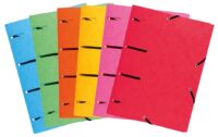 Chemise à élastiques 3 rabats perforées Punchy Carte lustrée 375g/m2 - A4 - Couleurs assorties