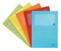 Paquet de 50 chemises à fenêtre à soufflet SUPER 160g/m2 - 22x31cm - Couleurs assorties