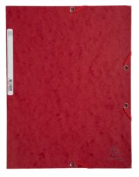 Chemise 3 rabats à élastiques carte lustrée 400g/m2 - A4 - Cerise