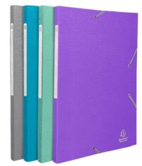 Chemises à élastiques à rabats Maxi Capacity carte enduite Teksto - A4 - Couleurs assorties