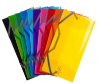 Chemise 3 rabats à élastiques polypropylène 5/10e IDERAMA PP - 23.5x12cm - Couleurs assorties