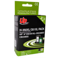 UPRINT PACK 2 CARTOUCHES REMANUFACTUREES HP 350/351XL SANS NIVEAU ENCRE-REMPLACE CB336EE/CB338EE N/C